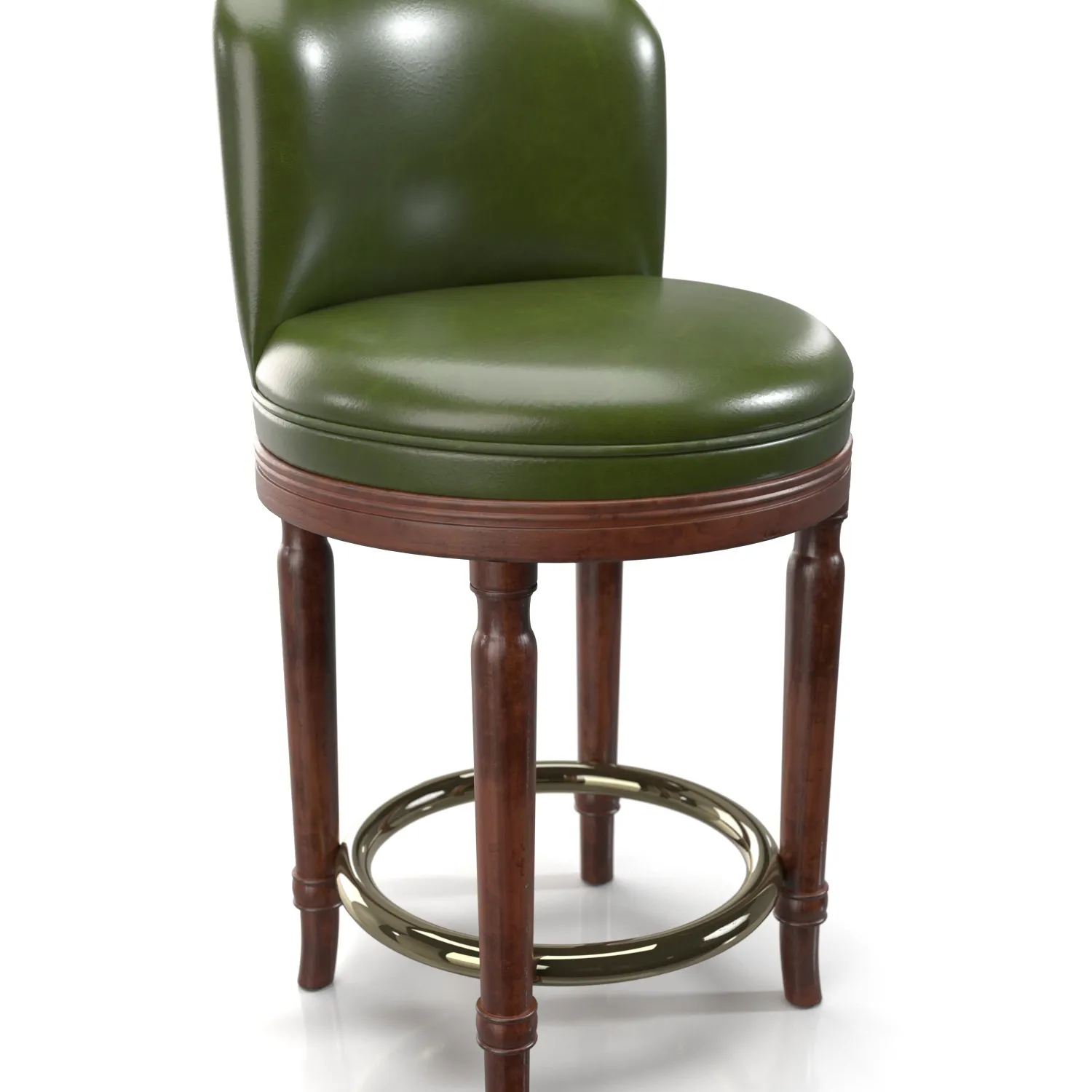 Green Leather Bar Stool PBR 3D Model_05